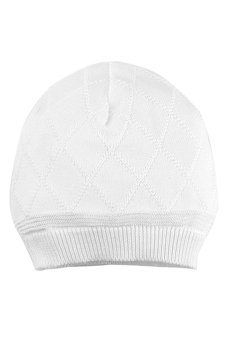 Carriage Boutique Elegant Christening Romper & Hat Set, Alternate, color, White