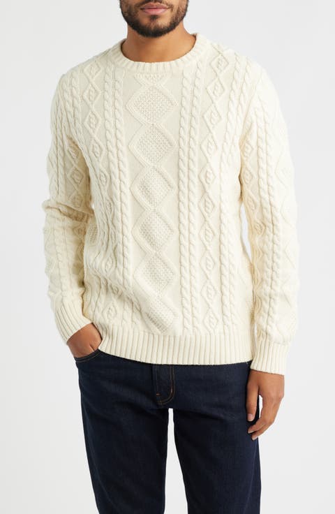 Glencoe Cable Stitch Cotton & Wool Blend Sweater