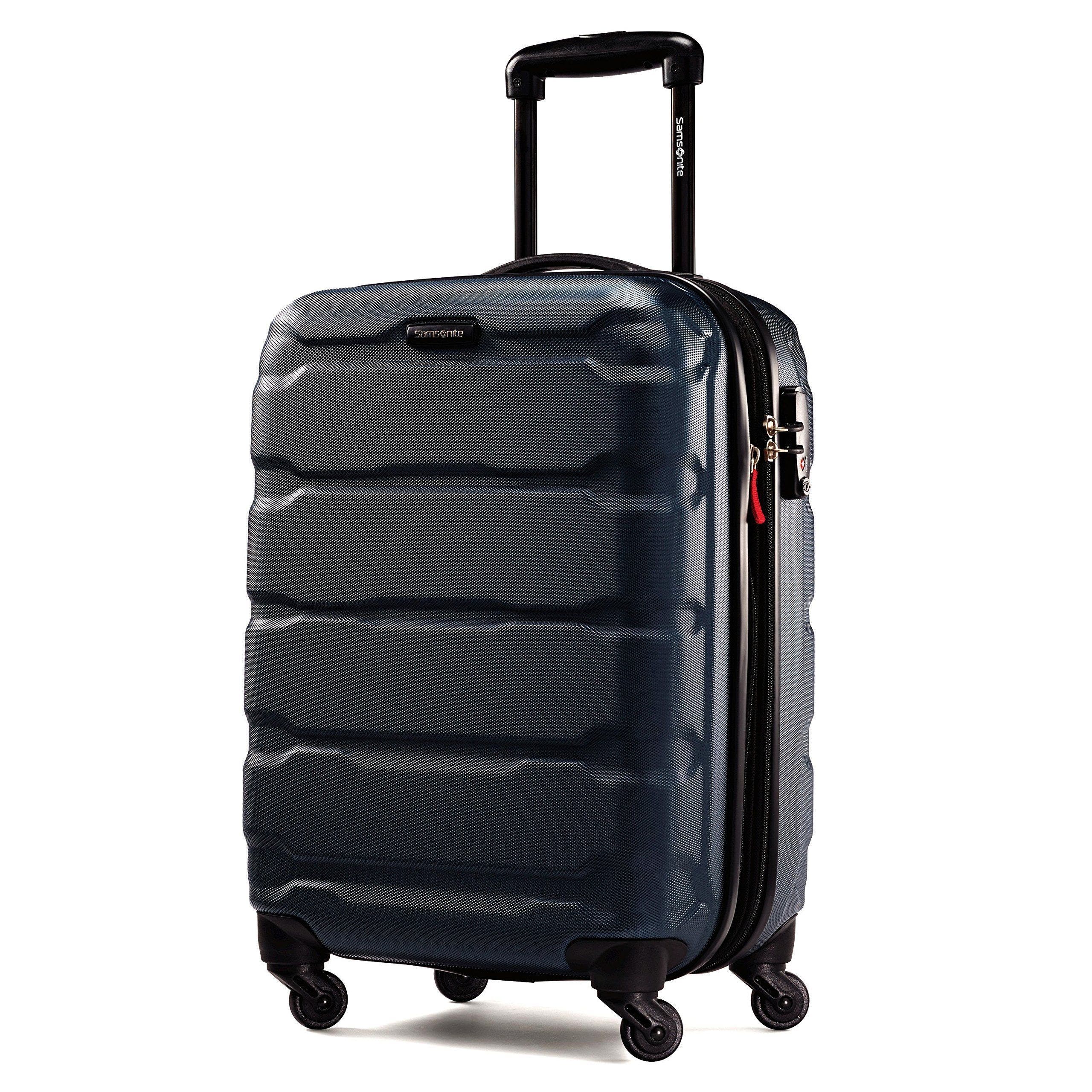 Samsonite Omni PC  Checked-Large 28-Inch Hardside Expandable Luggage with Spinner Wheels, Main, color, Navy