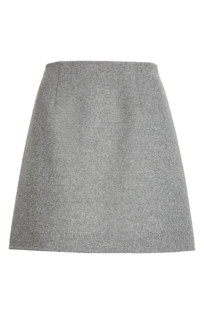 Carolina Herrera Virgin Wool Miniskirt, Alternate, color, Melange Grey
