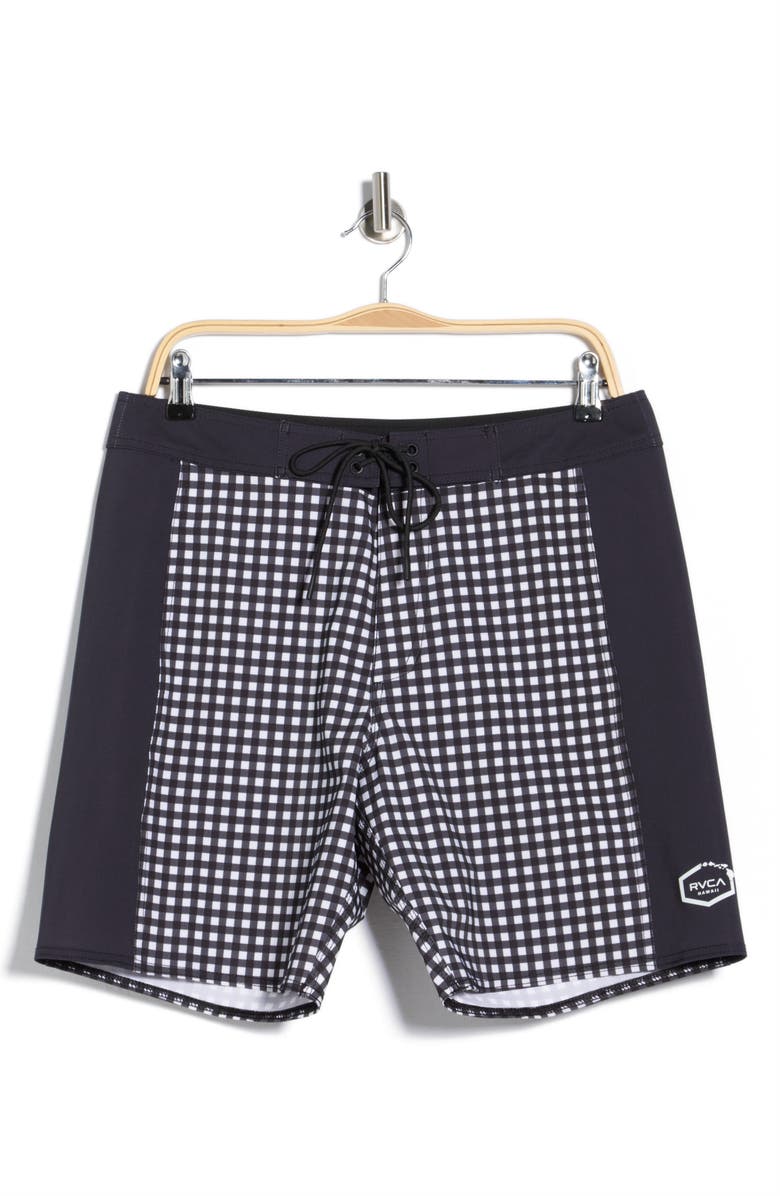 RVCA Hawaii Apex Swim Trunks, Main, color, Black White