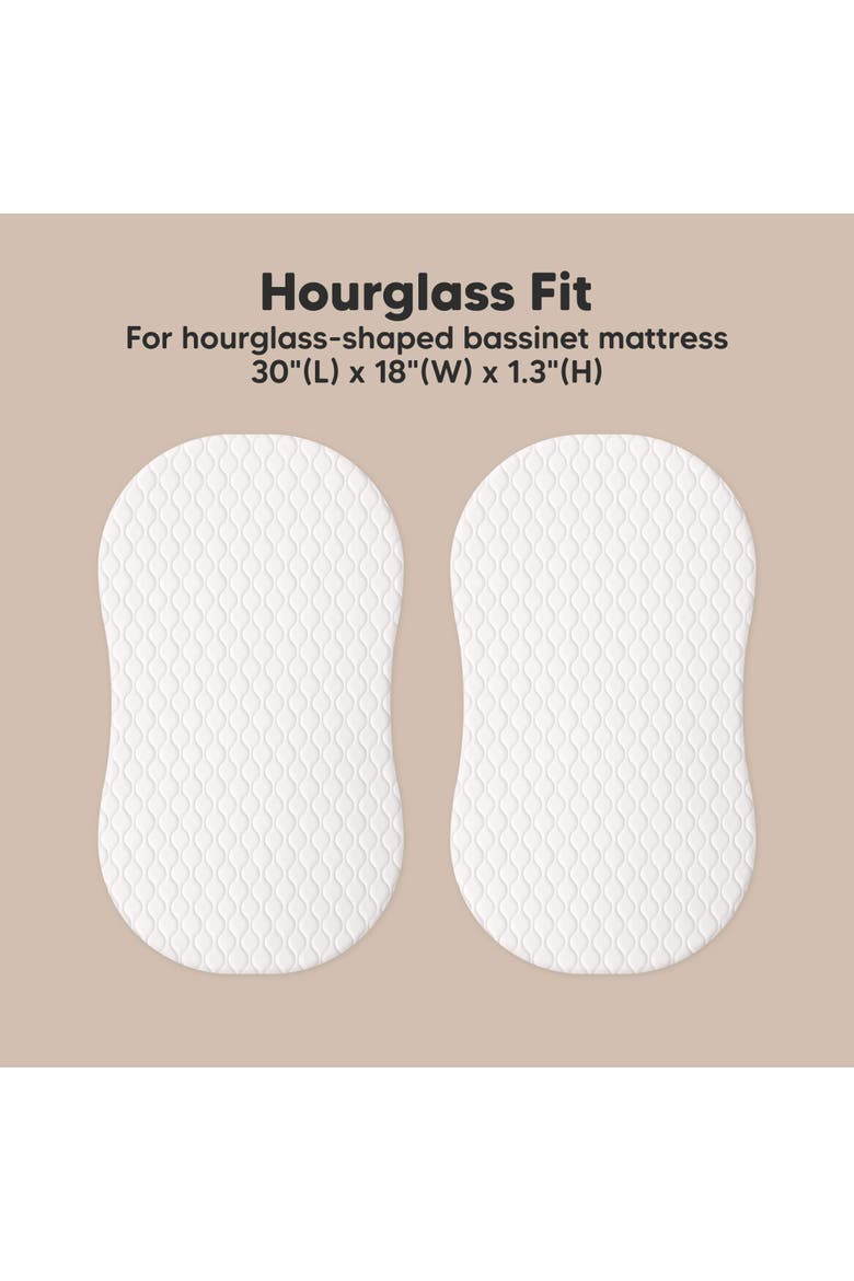 2-Pack Mavy Protect+ Waterproof Bassinet Mattress Protectors, Alternate, color, Soft White