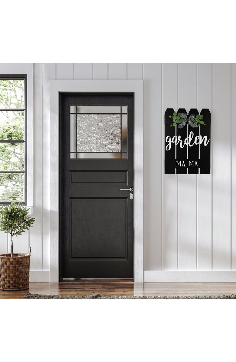 Northlight Garden Ma Ma Picket Fence Wooden Wall Sign - 19.25", Alternate, color, Black