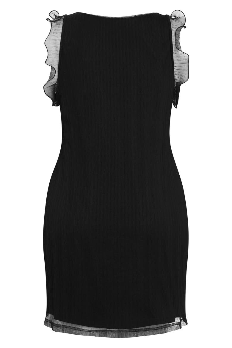 Kezia Mesh Overlay Cocktail Dress, Alternate, color, BLACK
