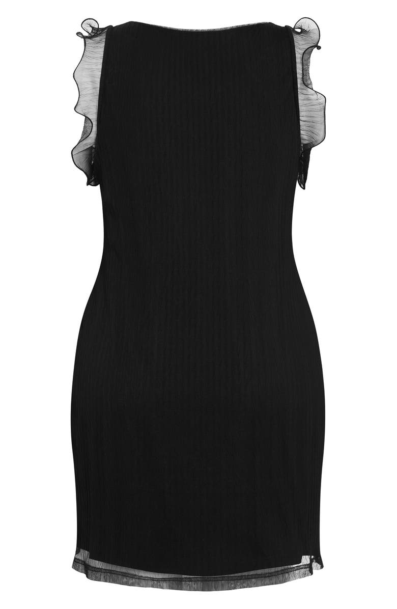City Chic Kezia Mesh Overlay Cocktail Dress, Alternate, color, Black