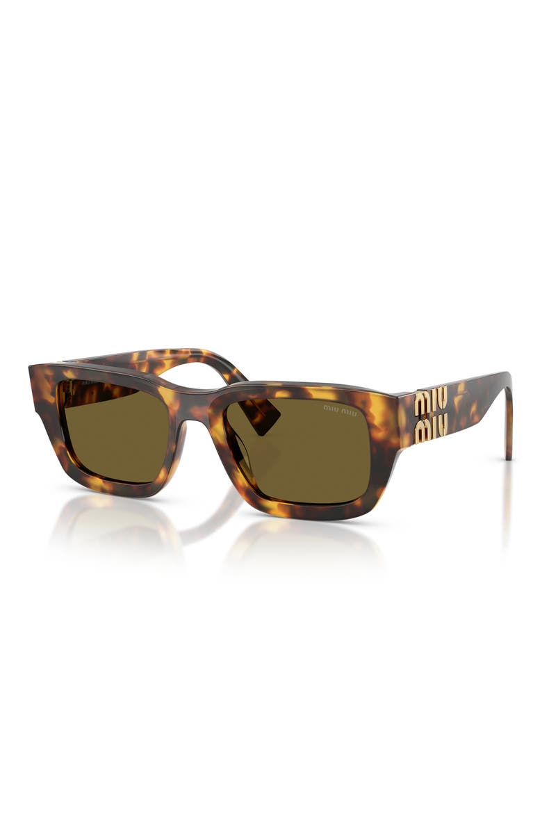53mm Square Sunglasses, Alternate, color, HONEY HAVANA / DARK BROWN