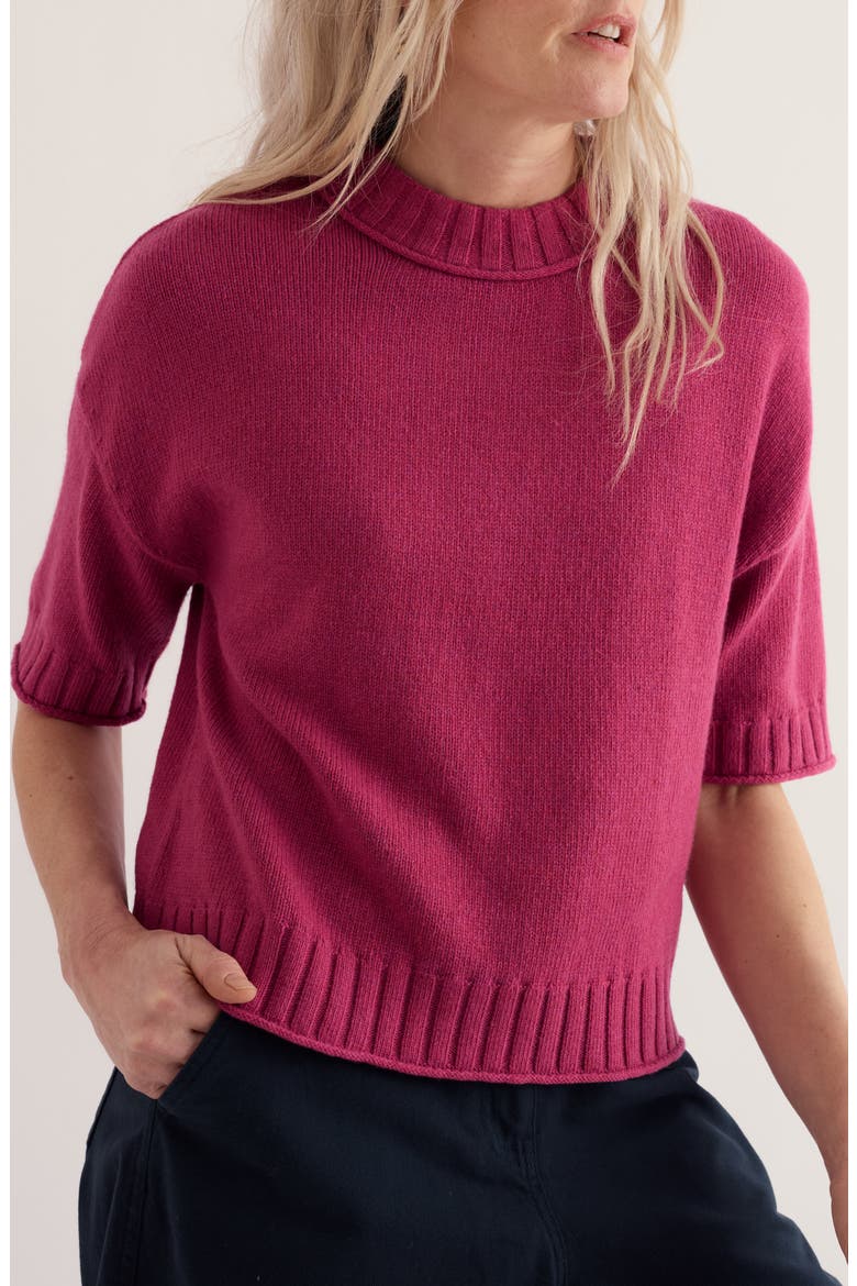 Fistral Short Sleeve Sweater, Main, color, ROSA