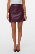VERO MODA Nelly High Waist Faux Leather Miniskirt