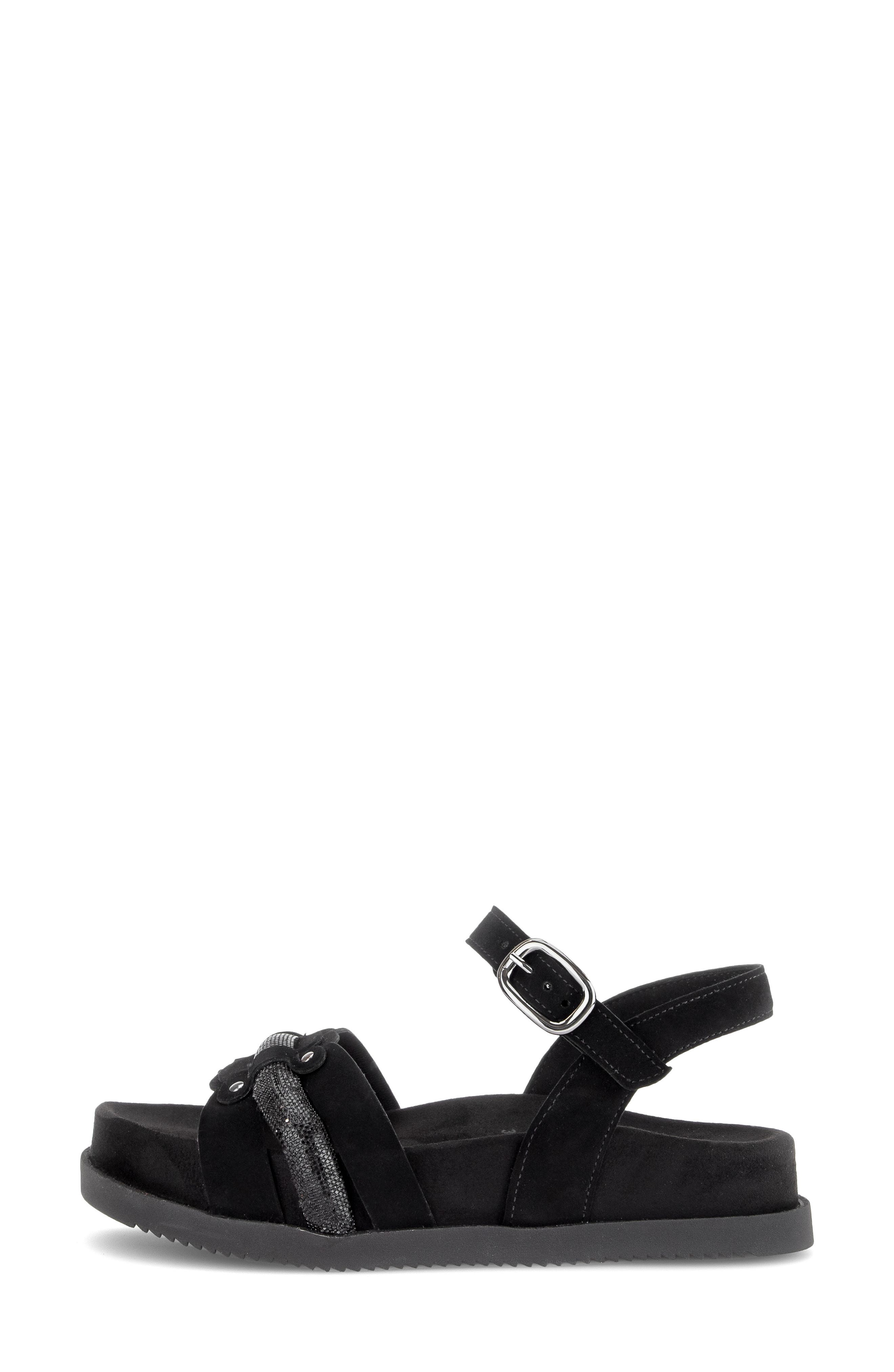 Gabor Ankle Strap Sandal, Alternate, color, Black