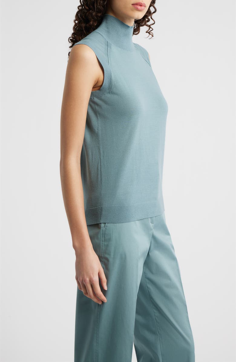 BOSS Fipini Mock Neck Wool Sweater Vest, Alternate, color, Reef