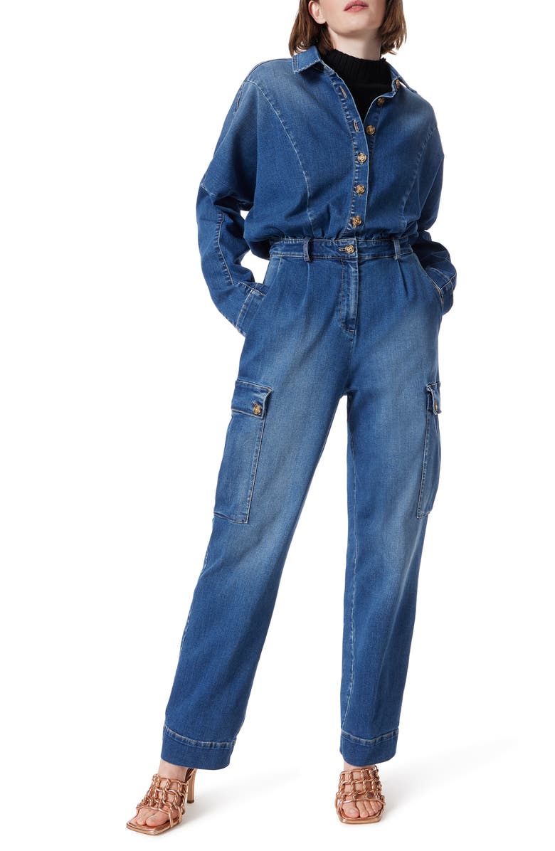 DO by Dee Ocleppo Denim Cargo Jumpsuit, Main, color, Link Blue Denim