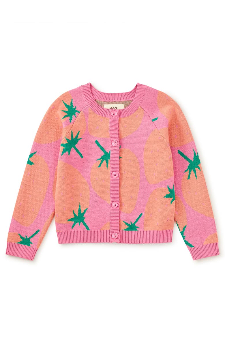 Tea Collection Strawberry Iconic Cardigan, Main, color, Fresas Favoritas