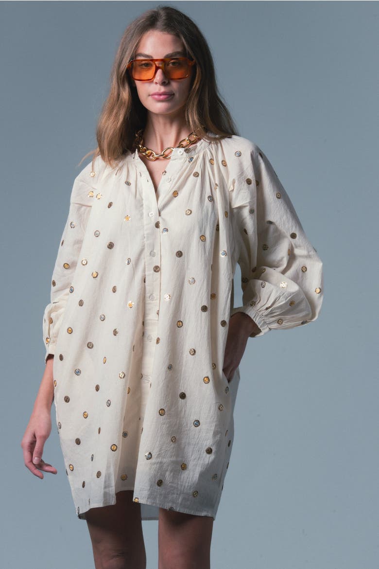 The Minka Dress, Alternate, color, Cream Metallic