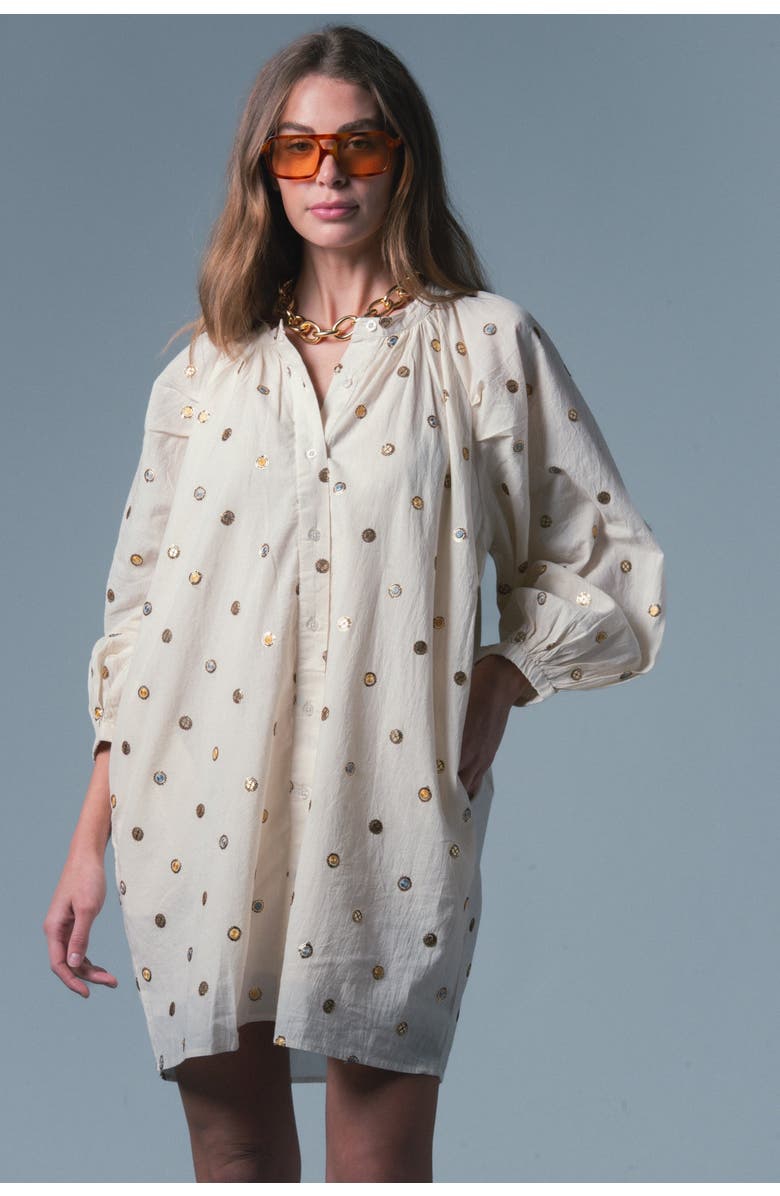 The Shirt by Rochelle Behrens The Minka Dress, Alternate, color, Cream Metallic