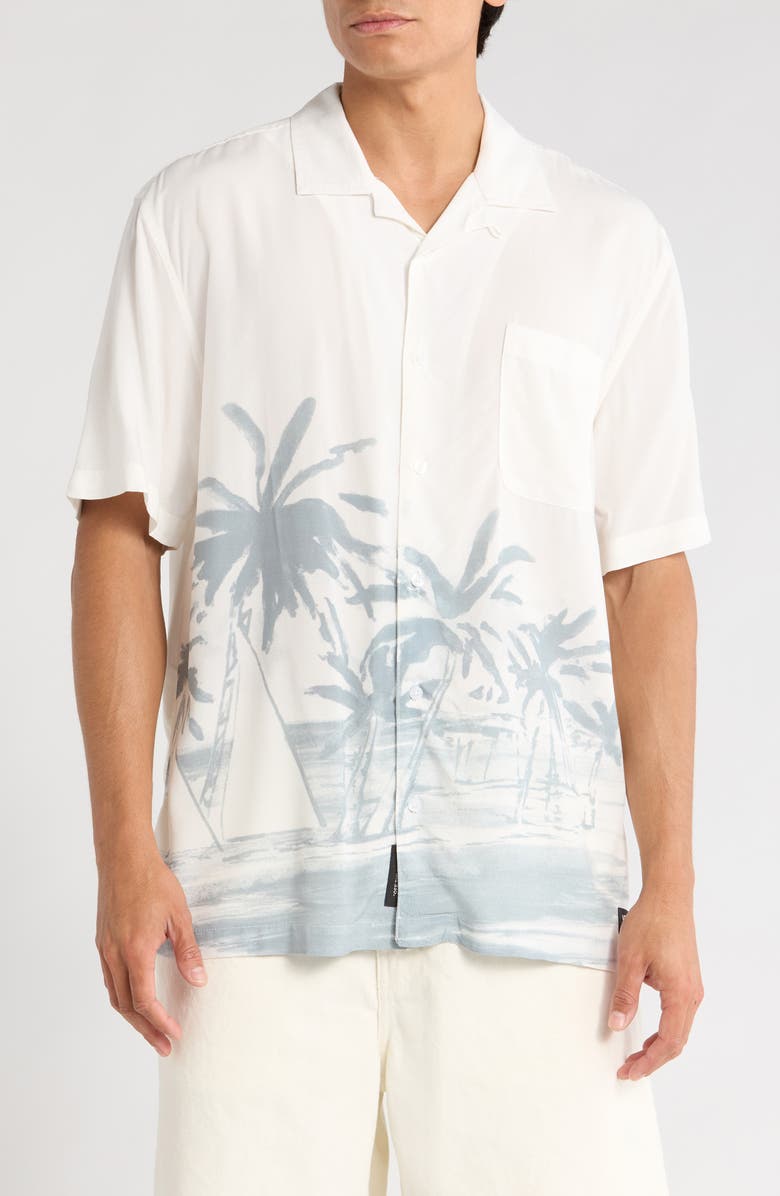 Vans Creswell Palm Tree Print Camp Shirt, Main, color,