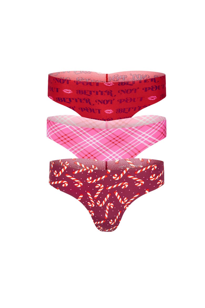 Francine Thong Panties Pack of 3, Main, color, Novelty red