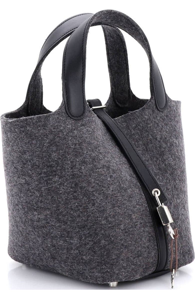 Pre-Owned Hermes Picotin Lock Bag Felt with Leather PM, Alternate, color, Gris Moyen