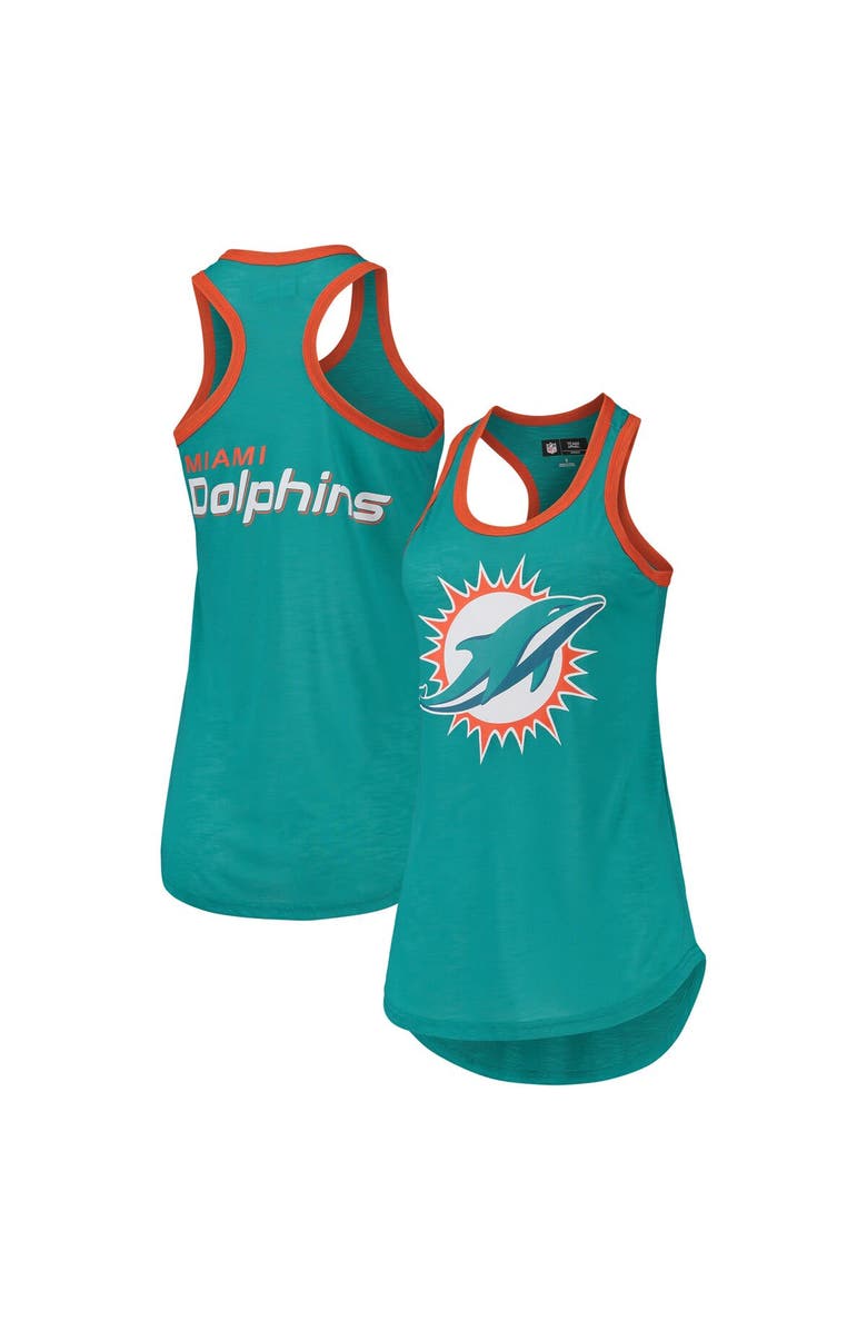 G-III 4HER BY CARL BANKS Women's G-III 4Her by Carl Banks Aqua Miami Dolphins Tater Tank Top, Main, color,
