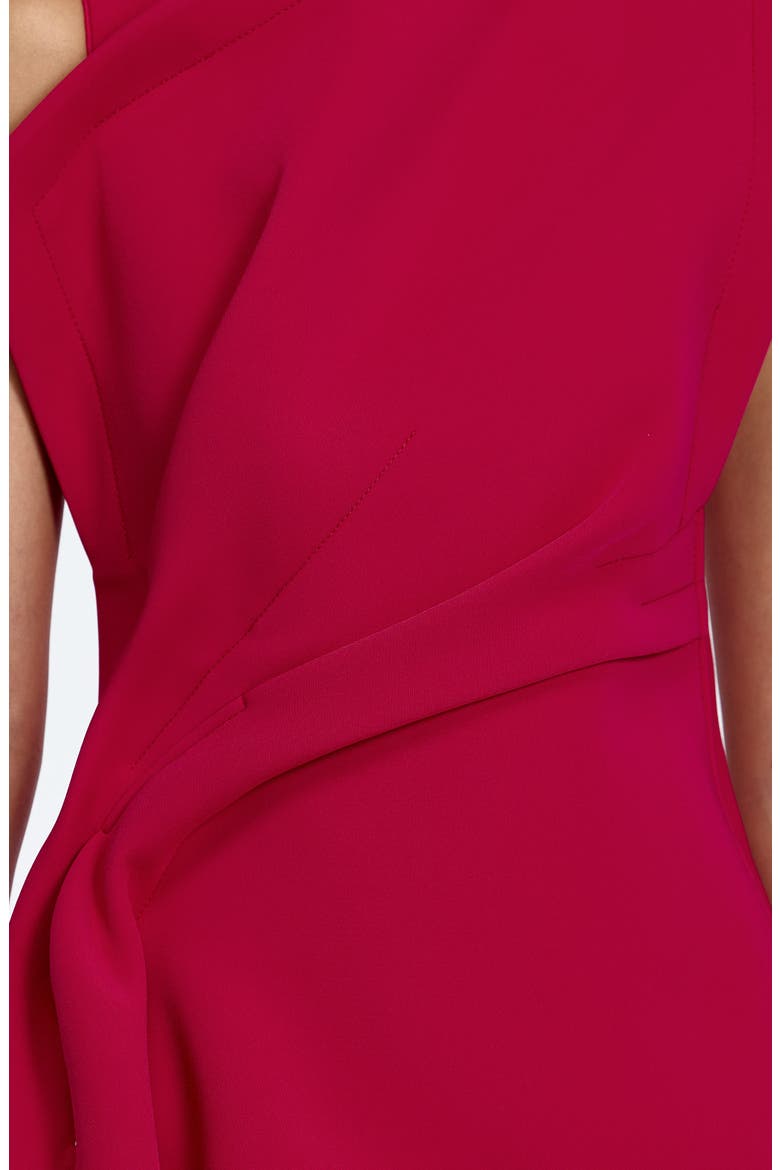Quindus Asymmetric Drape Minidress, Alternate, color, BERRY