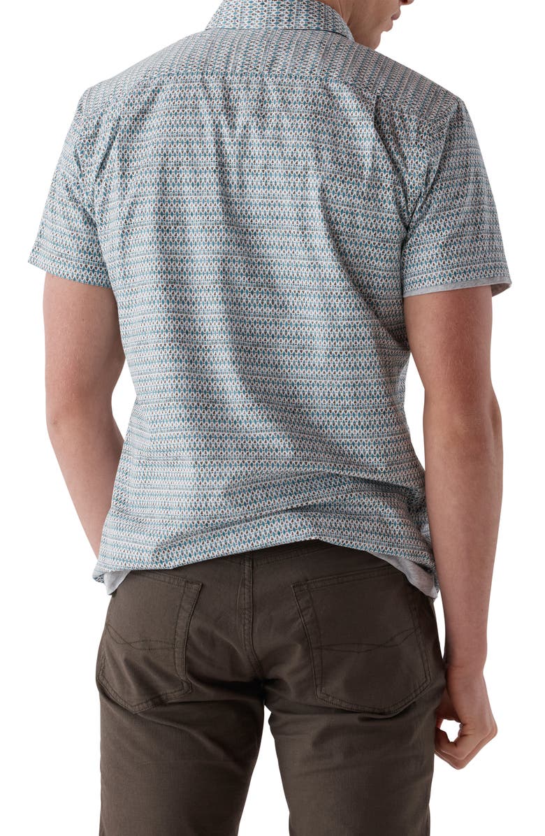 Rodd & Gunn Kirkwood Sports Fit Geo Print Short Sleeve Button-Up Shirt, Alternate, color,