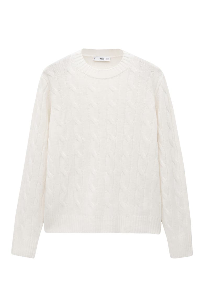 Cable Stitch Wool Sweater, Alternate, color, ECRU