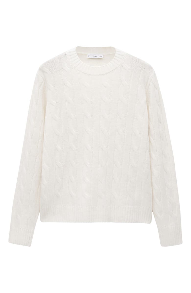 MANGO Cable Stitch Wool Sweater, Alternate, color, 