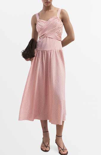 MANGO Stripe Crossover Dress