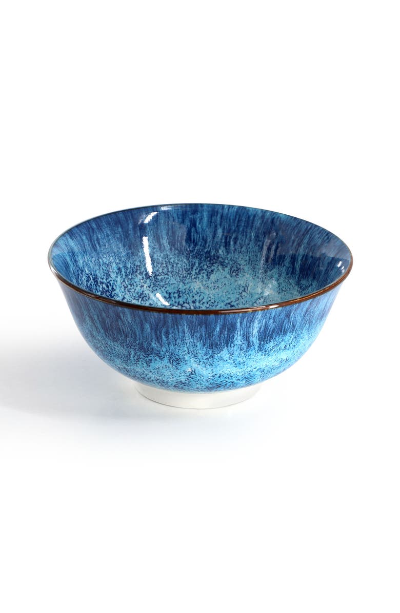 Elama Oceanus 16 Piece Porcelain Double Bowl Dinnerware Set, Alternate, color, White