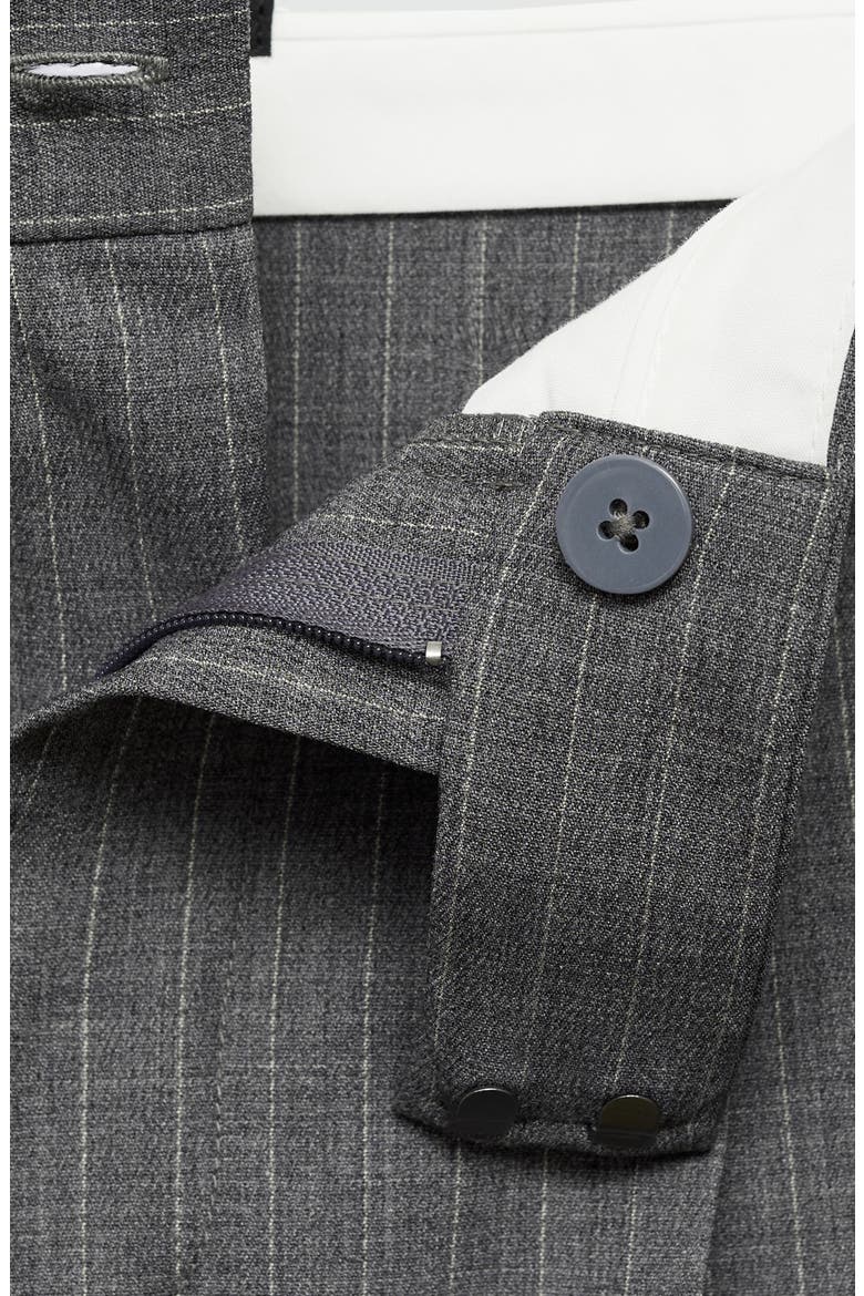 Pinstripe Pleat Front Pants, Alternate, color, GREY