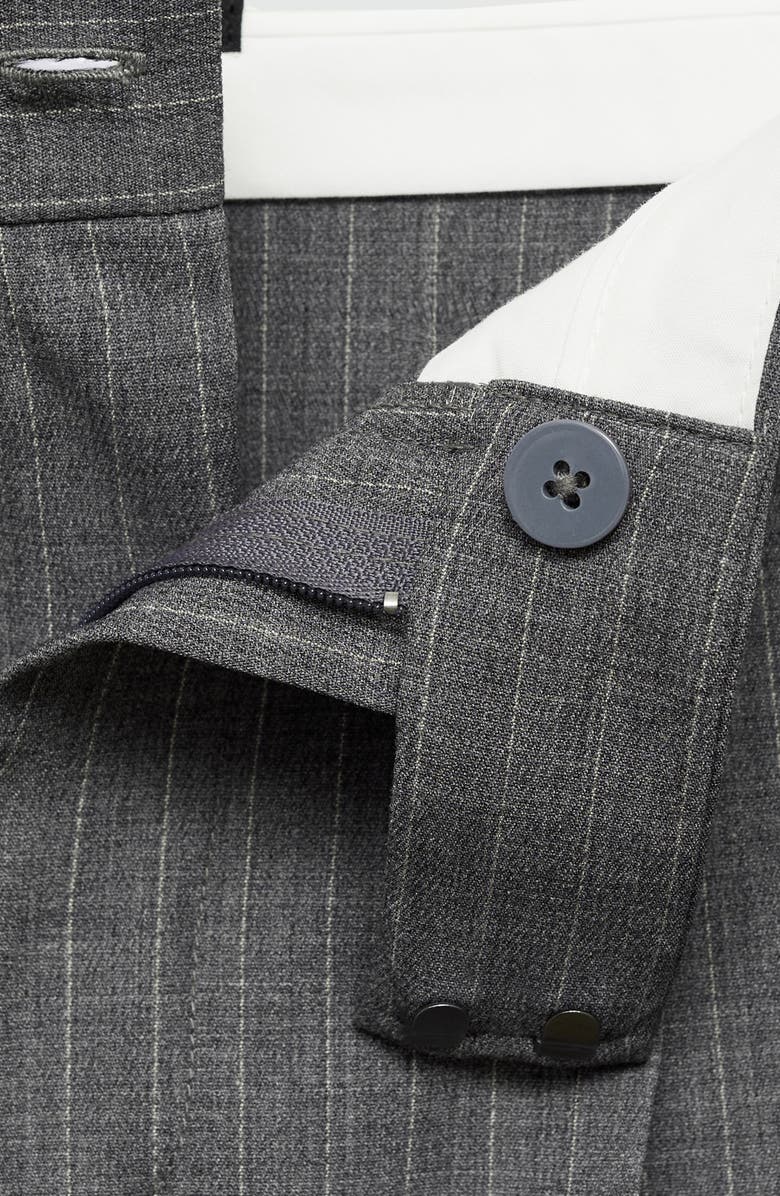 MANGO Pinstripe Pleat Front Pants, Alternate, color, 