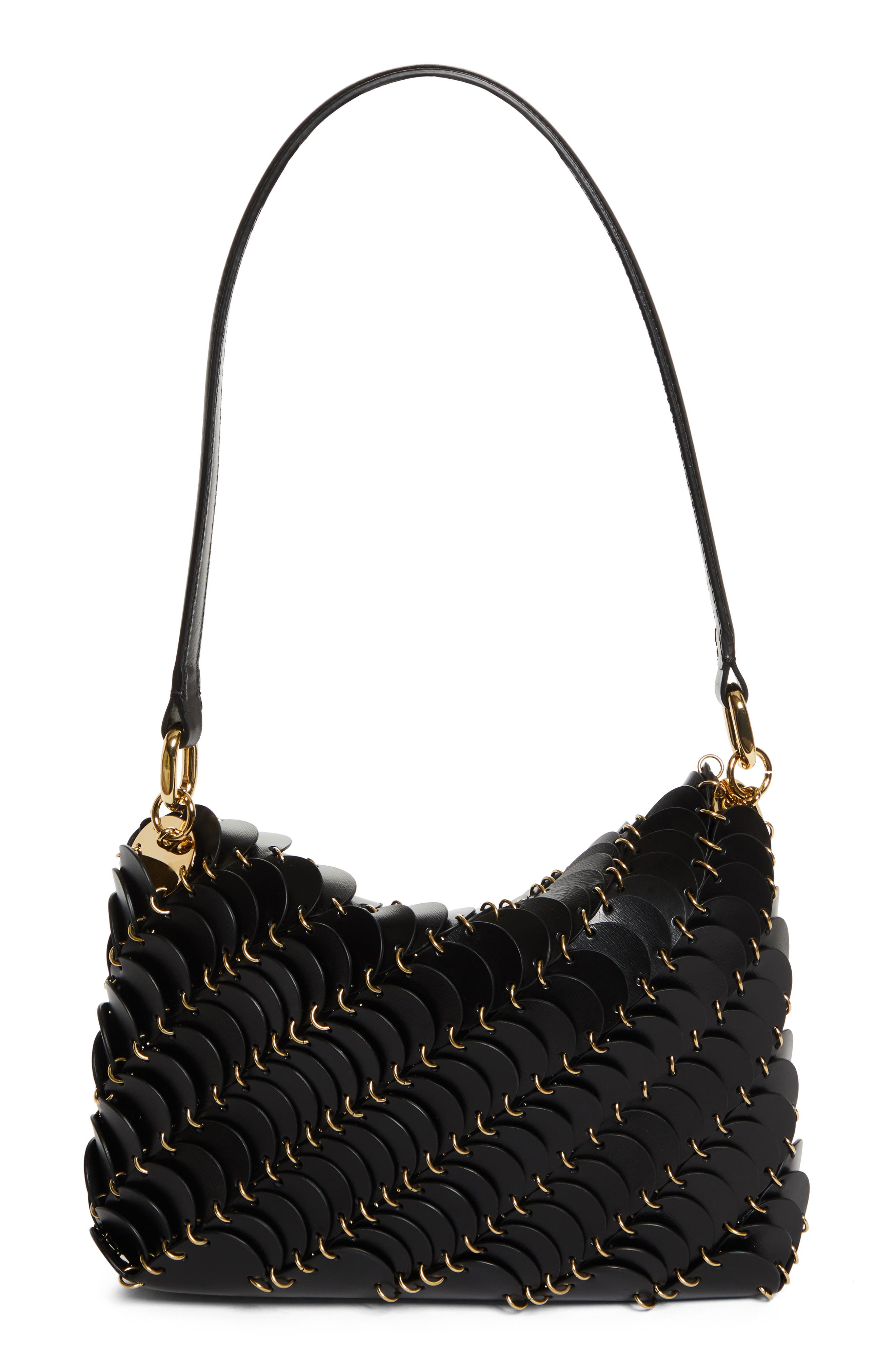 Rabanne Paco Calfskin Shoulder Bag, Alternate, color, 