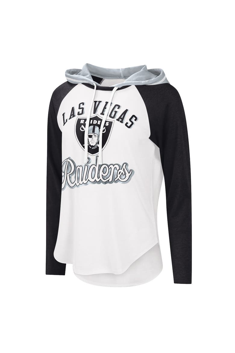 Women's G-III 4Her by Carl Banks White Las Vegas Raiders MVP Raglan Hoodie Long Sleeve T-Shirt, Alternate, color, White