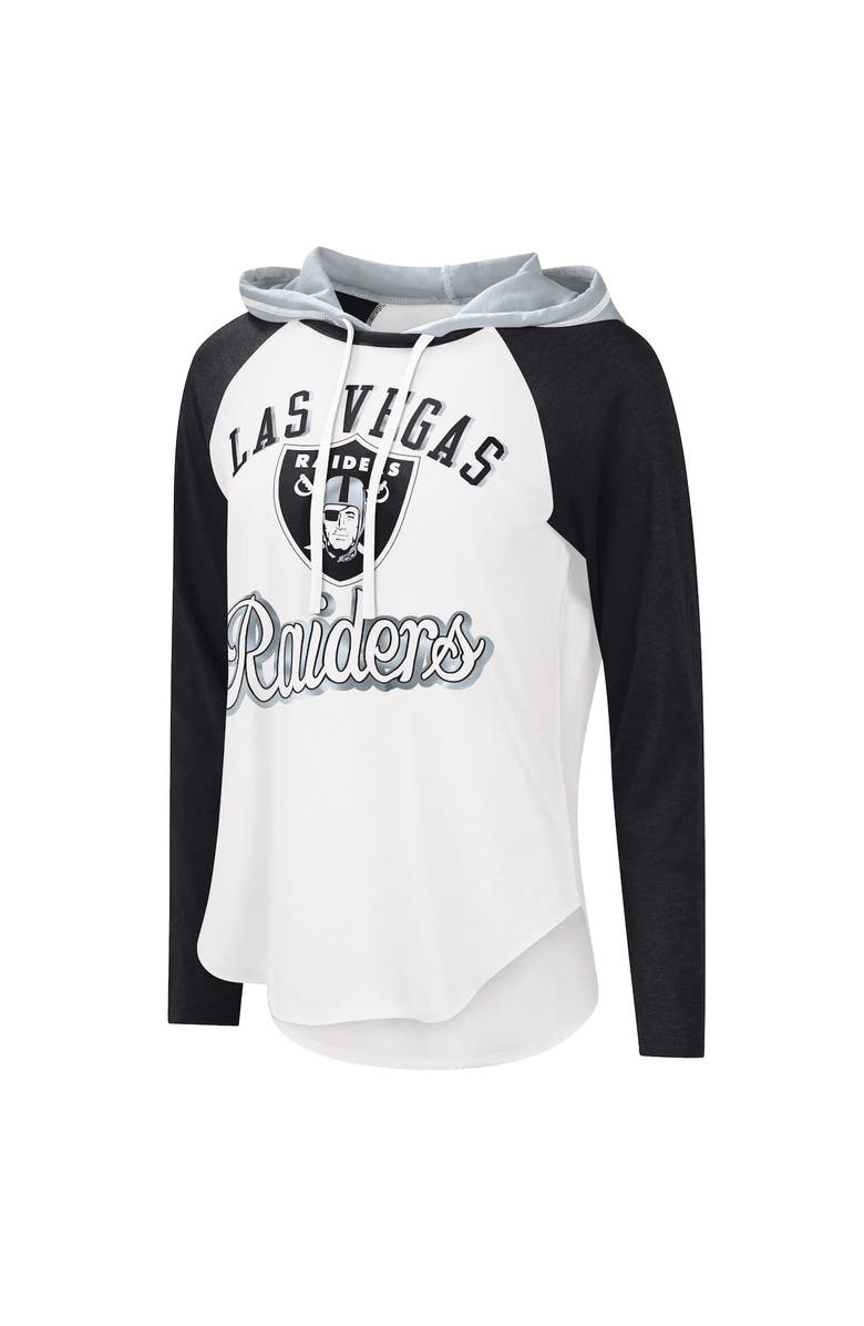 G-III 4HER BY CARL BANKS Women's G-III 4Her by Carl Banks White Las Vegas Raiders MVP Raglan Hoodie Long Sleeve T-Shirt, Alternate, color, 