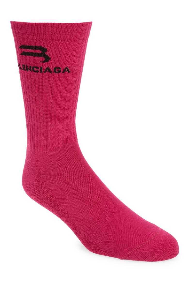 Logo Socks, Main, color, FUXIA/ BLACK