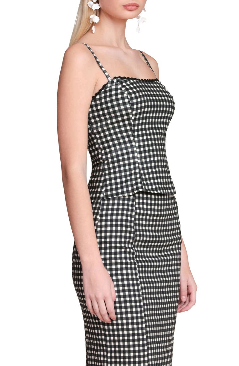 Avec Les Filles Peplum Camisole, Alternate, color, Black/ Cream Gingham