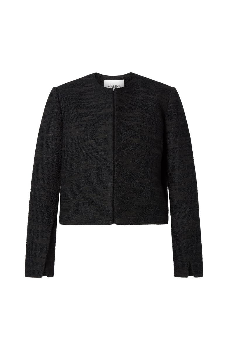 Malina Ruthie Cropped Boucle Blazer, Alternate, color, Black