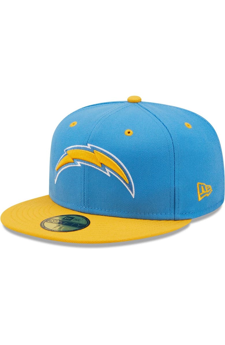 New Era Men's New Era Powder Blue/Gold Los Angeles Chargers Flipside 59FIFTY Fitted Hat, Main, color,