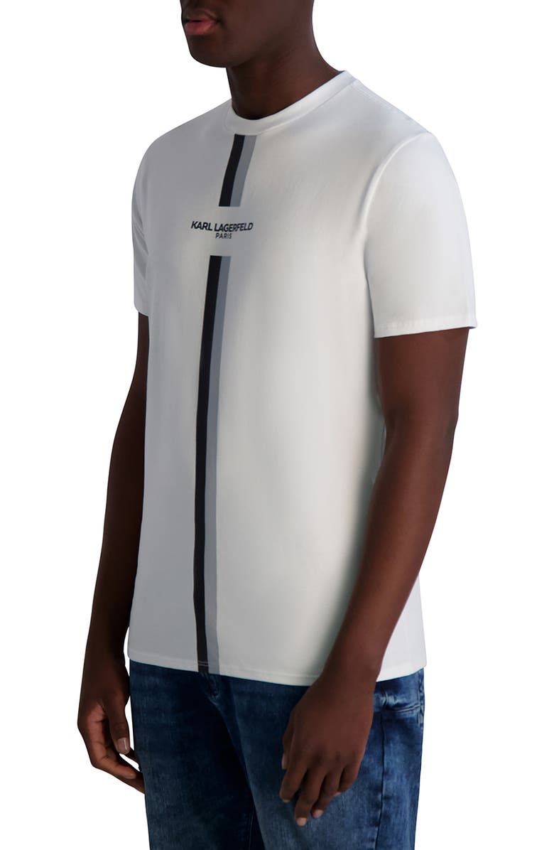 KARL LAGERFELD PARIS Racing Stripe Logo Graphic T-Shirt, Alternate, color,