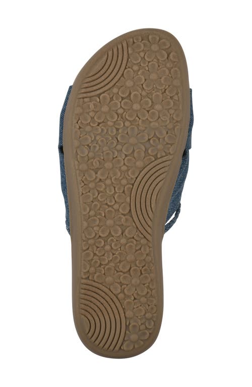 Cliffs By White Mountain Fasha Slide Sandal In Blue Denim Fabric
