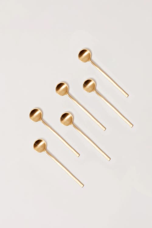 Fleck Wabi Dessert Spoons In Gold