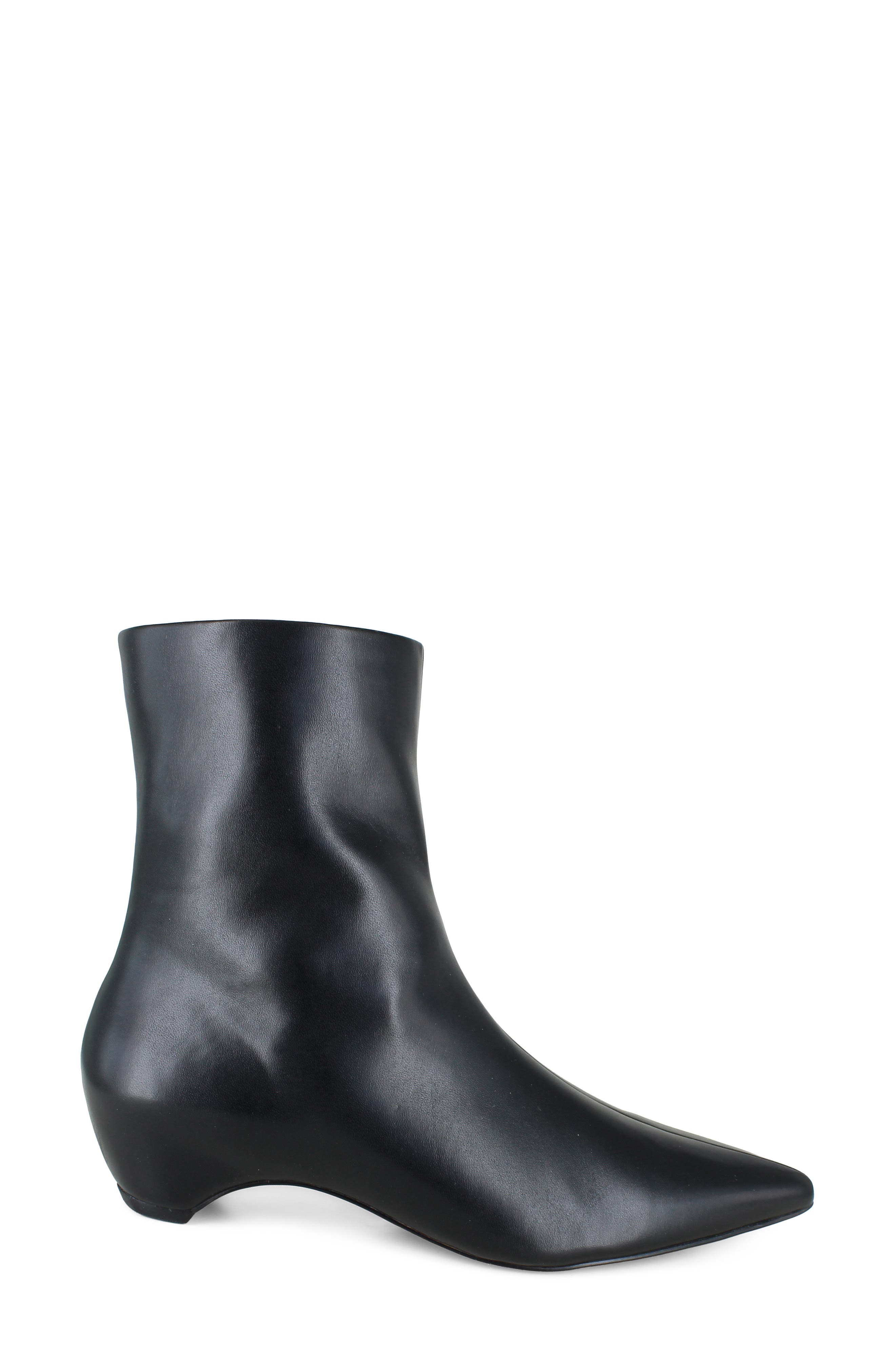 Billy Faux Leather Pointed Toe Bootie, Alternate, color, BLACK