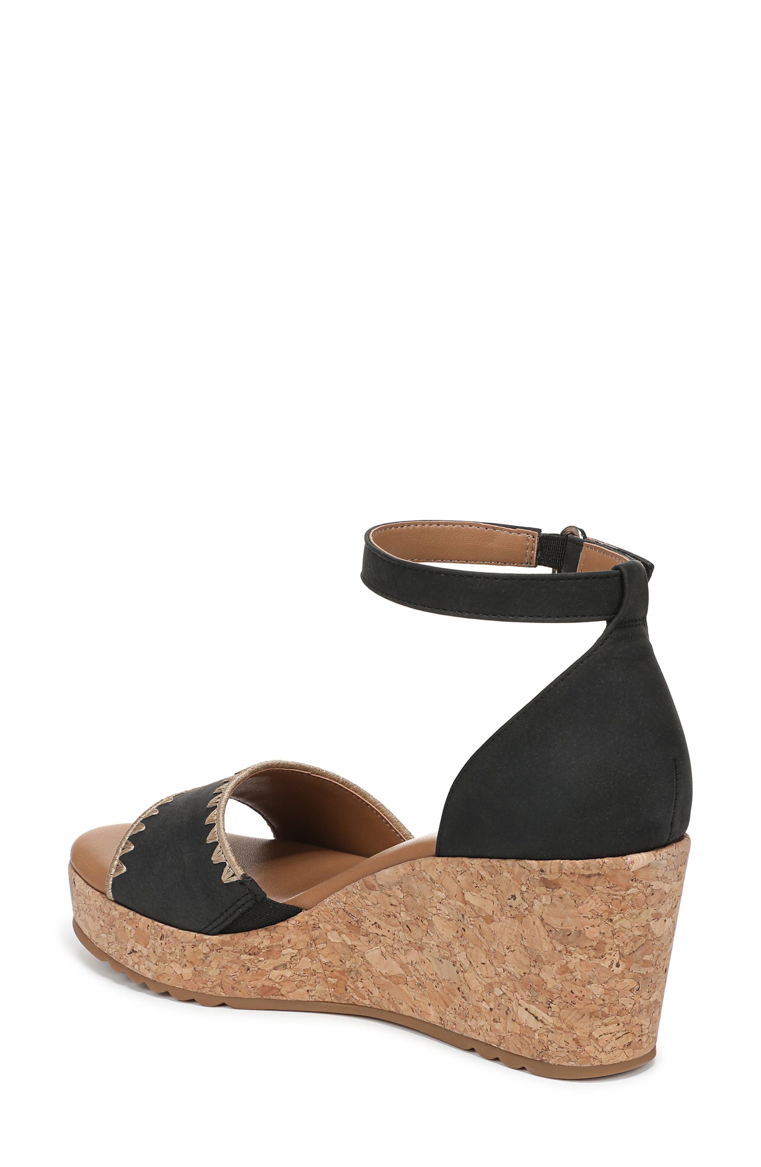 Naturalizer Olly Platform Wedge Sandal, Alternate, color, Black Faux Leather