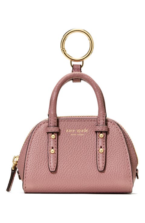 charmed pebble leather key fob