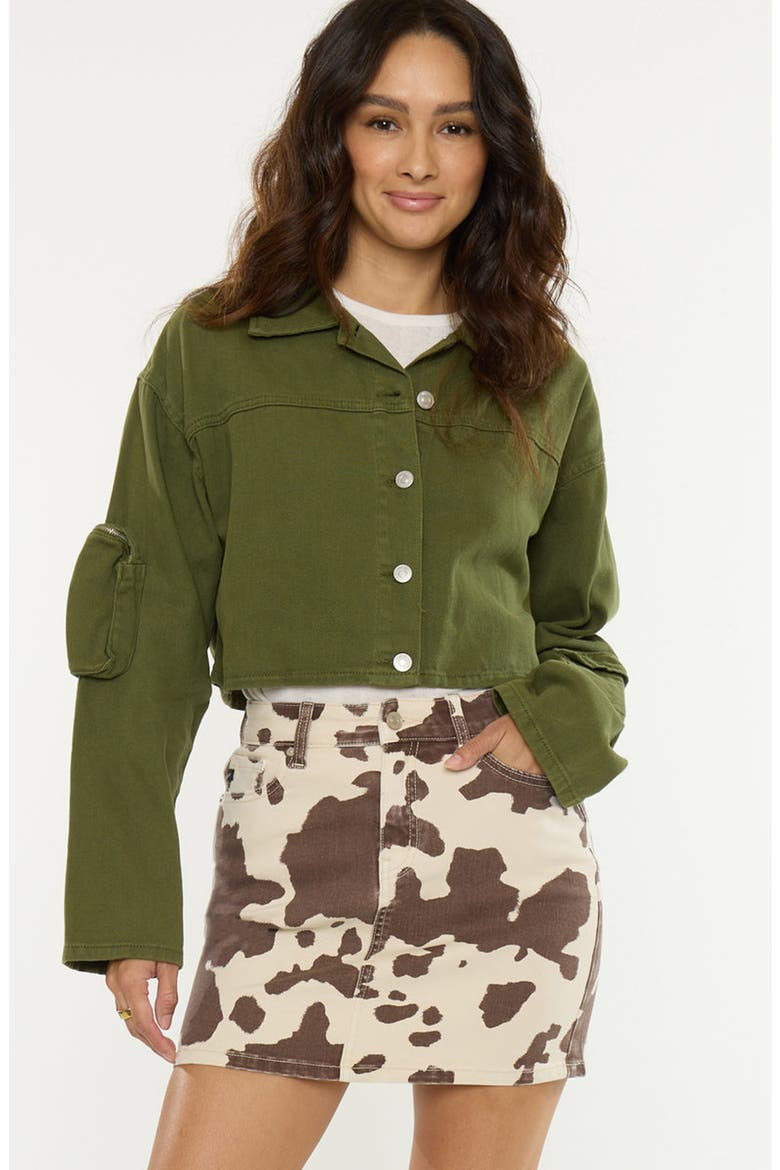 Mills High Rise Mini Skirt, Alternate, color, Brown Cow Print