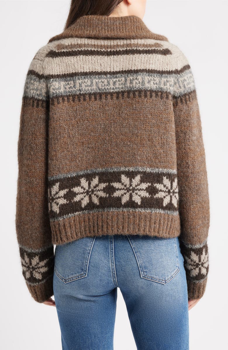 THE GREAT. The Nordic Scholar Cardigan, Alternate, color, Hickory Fair Isle