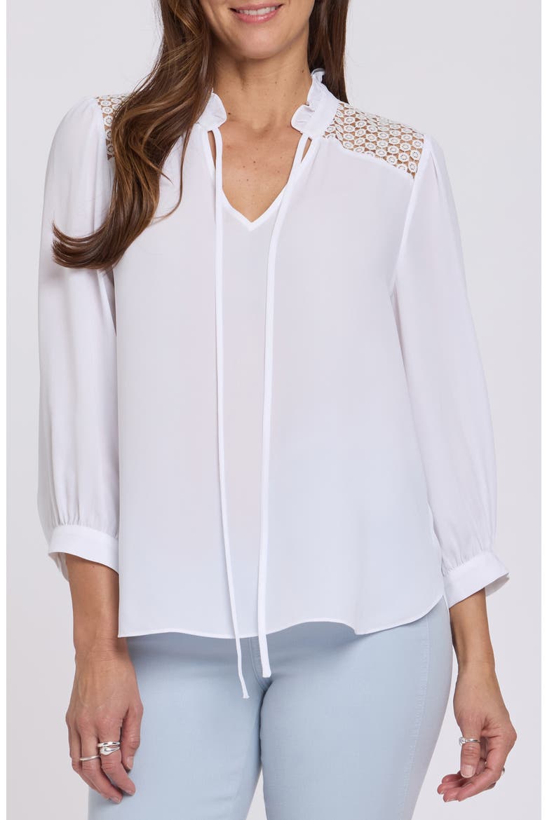 Lorelei Lace Yoke Top, Main, color, OPTIC WHITE