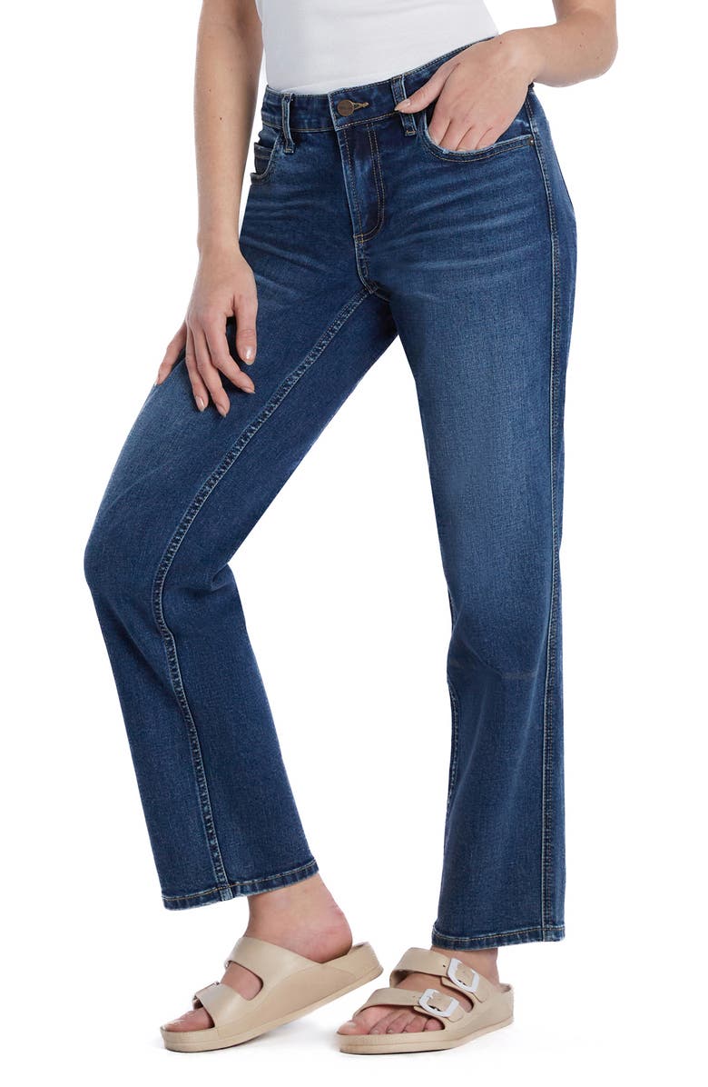HINT OF BLU Clever High Waist Slim Straight Leg Jeans, Alternate, color, 