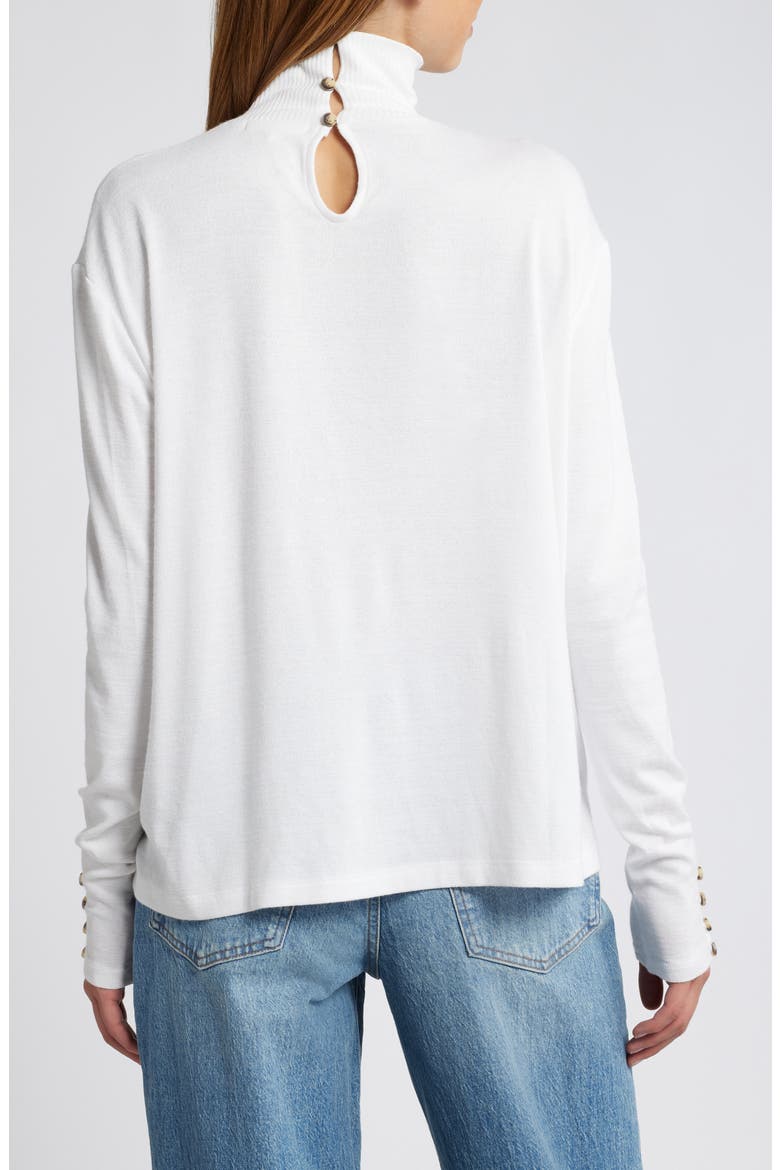 Boxy Button & Loop Turtleneck, Alternate, color, WHITE