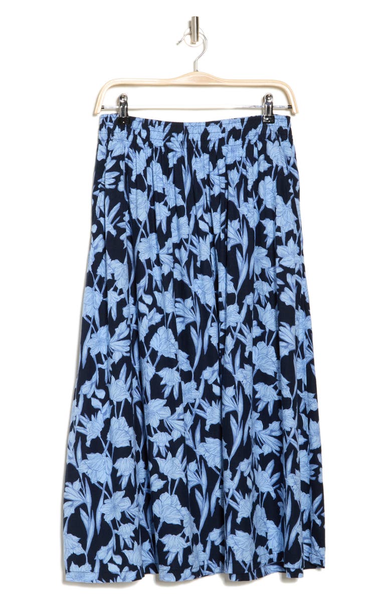 Caslon<sup>®</sup> Linen Blend Pull-On Skirt, Alternate, color, Navy Blazer- Blue Phoenix