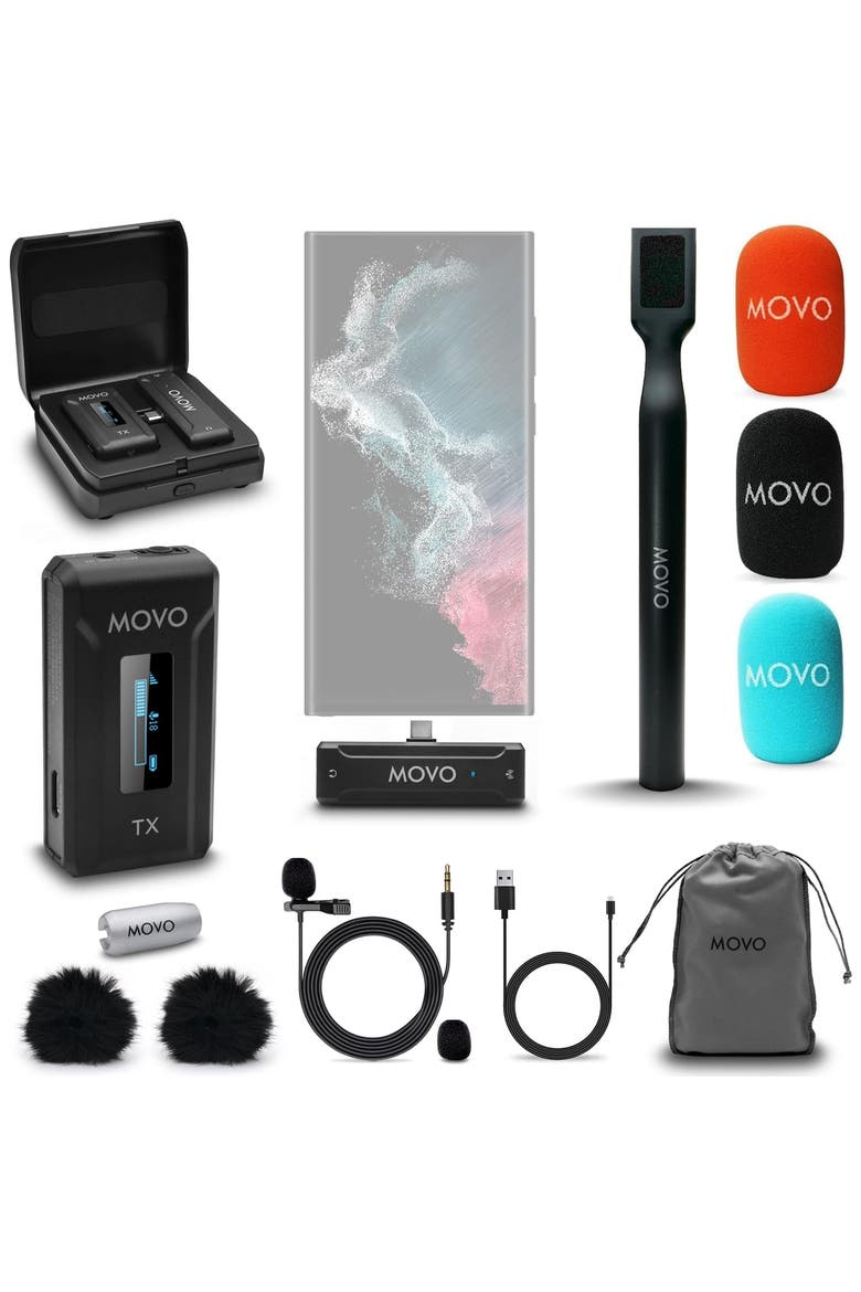 WMX-2-C USB-C Wireless Lavalier Microphone for iPhone 15/Android/USB C Devices with WMX-HM Handheld Adapter, Main, color, Black